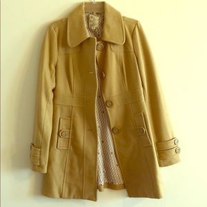 Tulle Brand Pea Coat - Camel/Beige